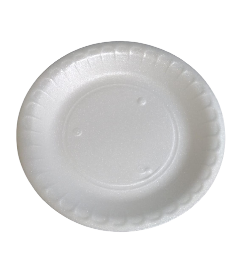 White Non-Laminated Round Foam Plate